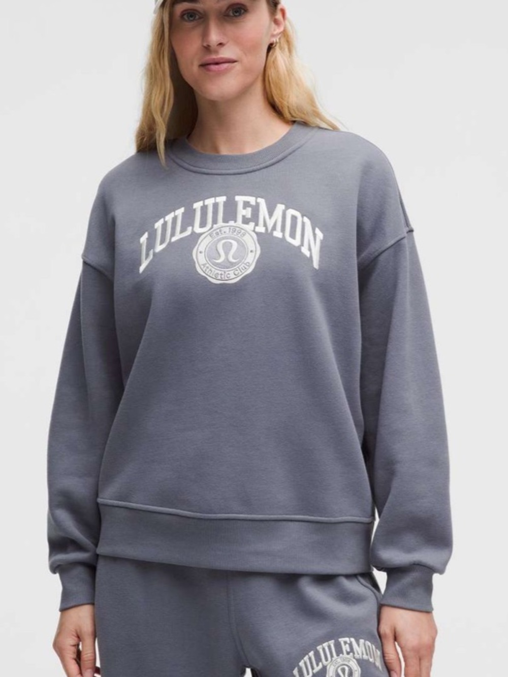 EUC Lululemon Perfectly Oversized Crew *Graphic Solar Grey XS Fleece Sweatshirt